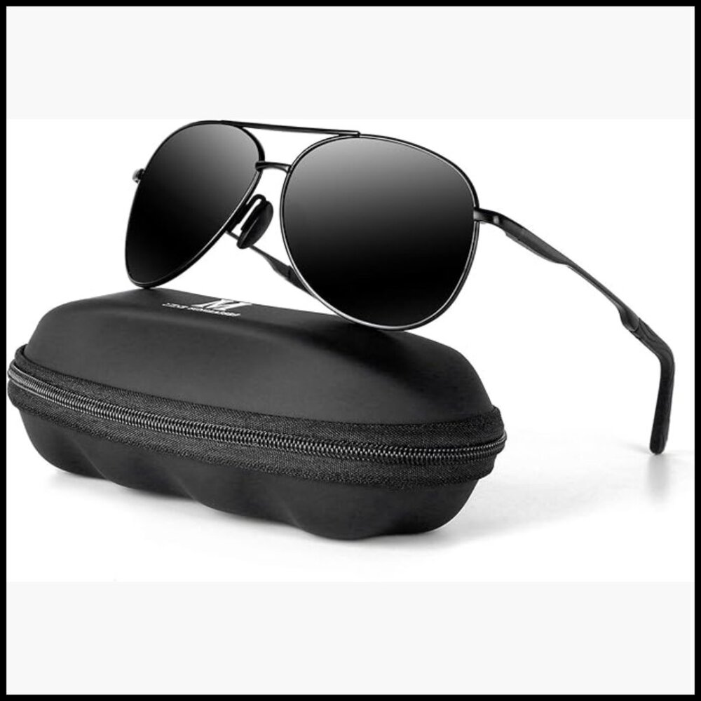 Polarized Aviator Sunglasses UV Protection Lightweight Metal Frame